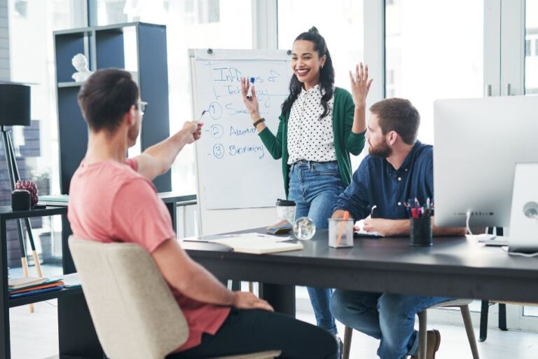 a group of asian office worker meeting